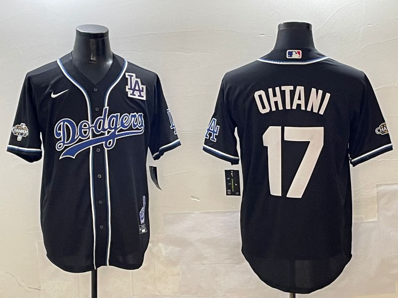 Men Los Angeles Dodgers #17 Ohtani Black Fashion Game 2025 Nike MLB Jersey style 3064